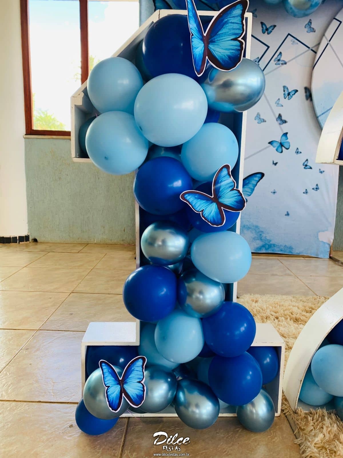 Borboleta Azul Painel Especial Álbum I – Dilce Festas