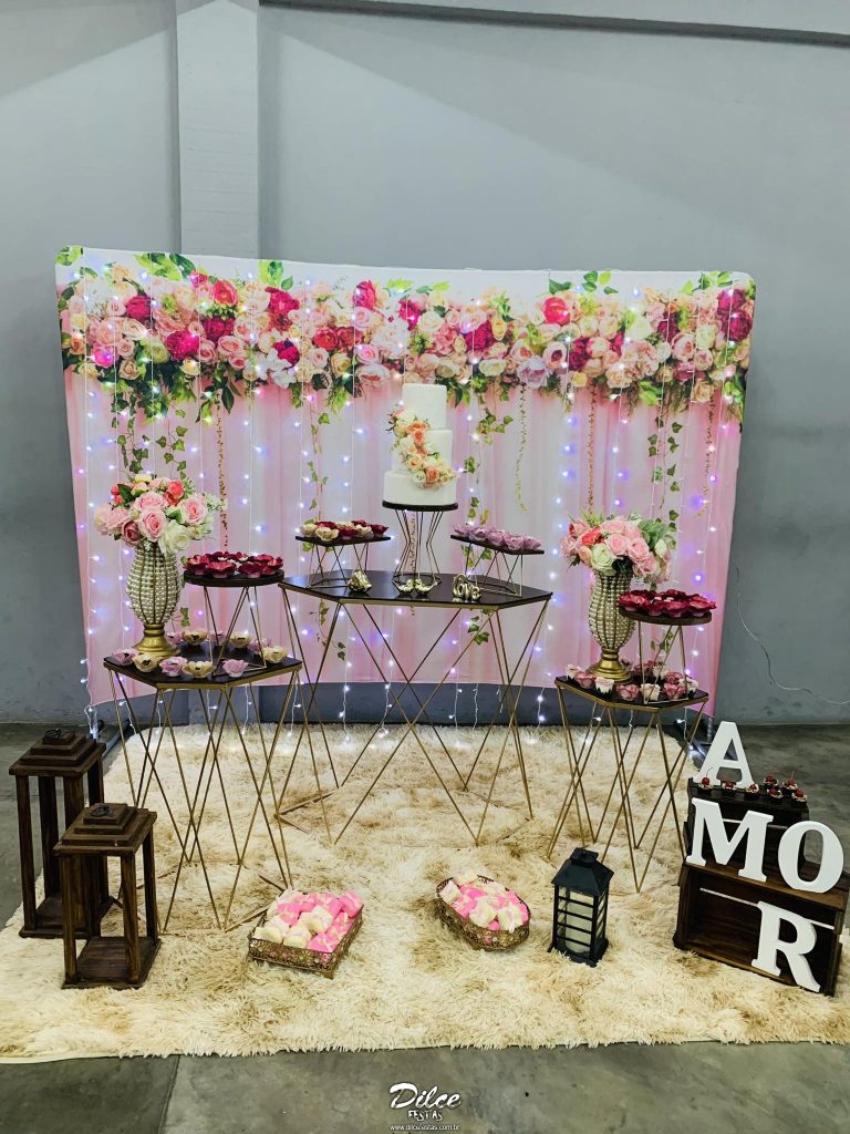 Leia mais sobre o artigo Noivado / Casamento Retangular Floral Rosa Álbum X